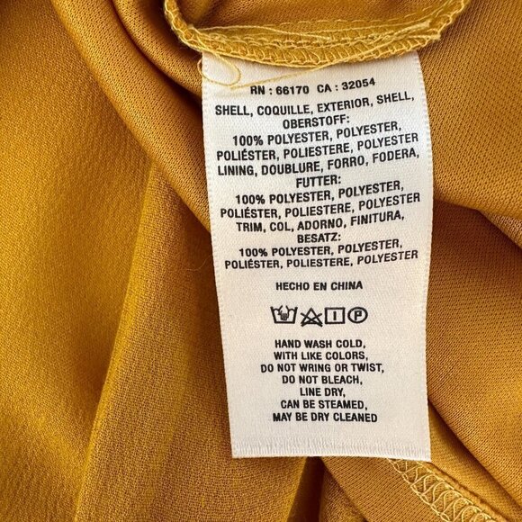 NWT Anthropologie Maeve Mustard Yellow Lace Detail Long Sleeve Dress - Picture 12 of 13